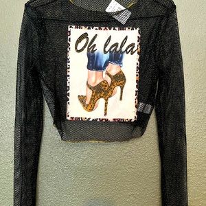 Size medium netted black shirt new with tags